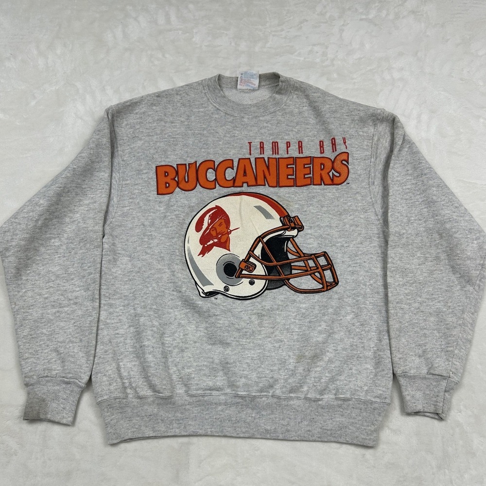 Hanes Sweatshirt Mens Large Gray Tampa Bay Buccaneers Vintage Bucco Bruce NFL